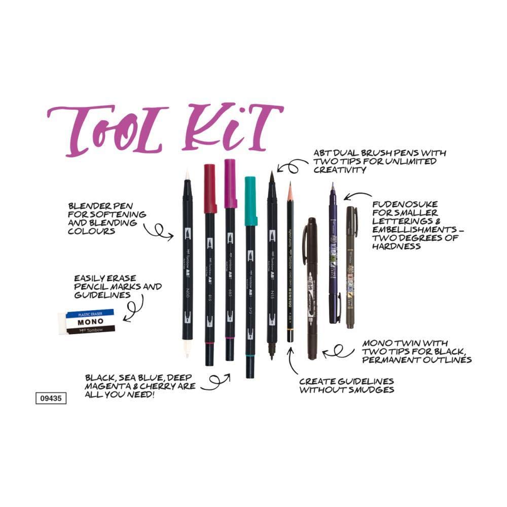 tombow-ls-adv-lettering-set-advanced-9-stifte-radierer-frau-h-lle-edition image 3