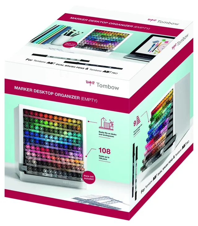tombow-schreibtisch-organizer-f-r-108-stifte-ausziehbare-f-cher-orga-108c image 1