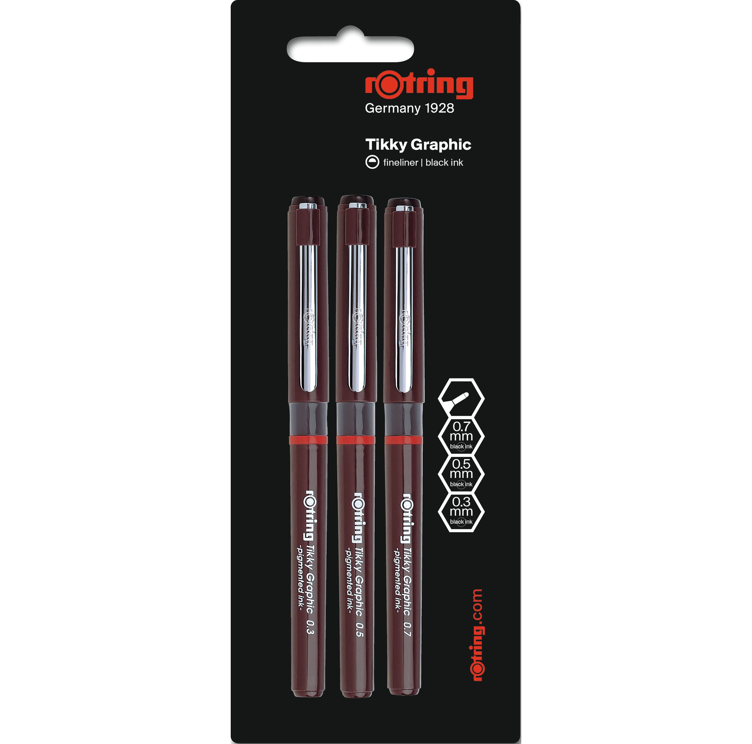 rotring-tikky-grafik-fineliner-stifteset-0-3-mm-0-5-mm-0-7-mm-3-st-ck-schwarz image 1