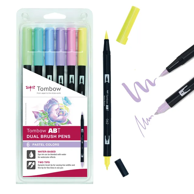 tombow-abt-dual-brush-pen-pastell-fasermaler-mit-2-spitzen-6er-pack image 1