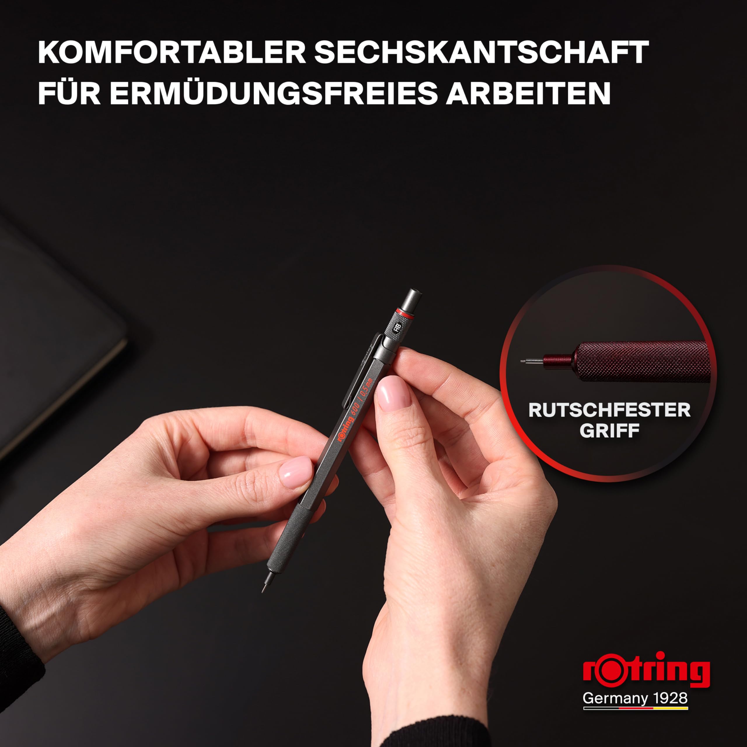 rotring-600-druckbleistift-0-5-mm-hb-vollmetall-steingrau image 5