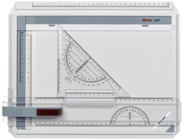 rotring-rapid-a4-zeichenplatte-profi-zeichenbrett-mit-parallellineal-und-winkel image 1