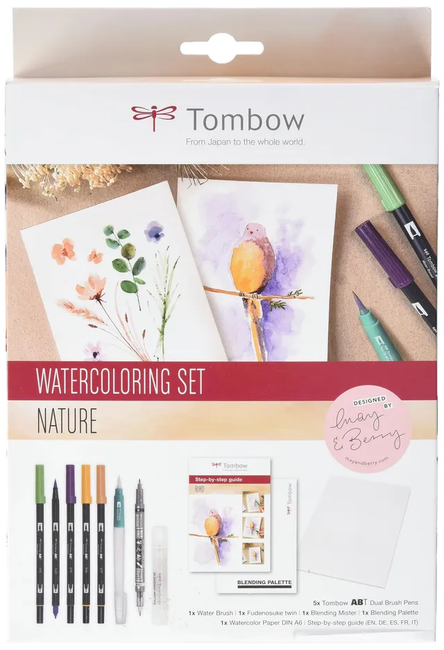 tombow-abt-dual-brush-pen-watercoloring-set-nature-von-may-berry-10-teilig-a6 image 1