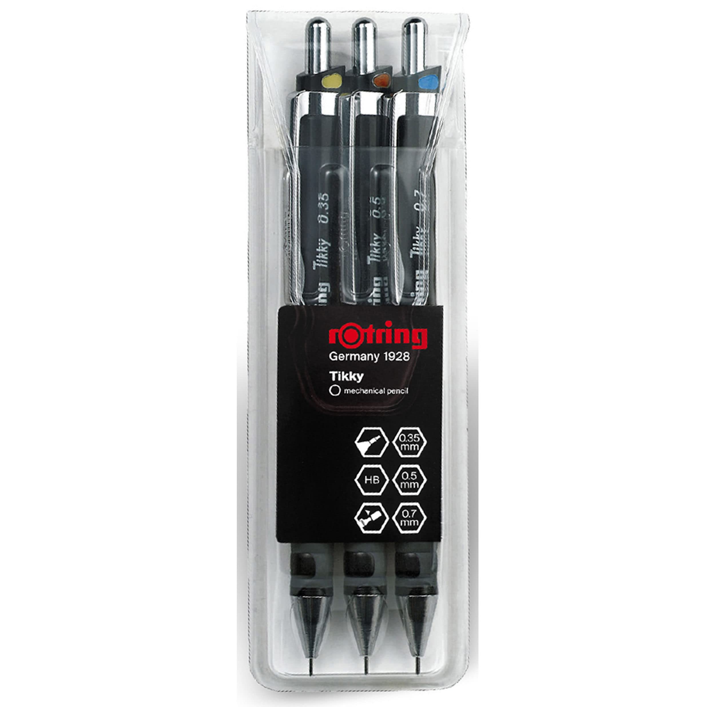 rotring-tikky-druckbleistift-set-0-35-0-5-0-7-mm-schwarz-3-teilig image 3