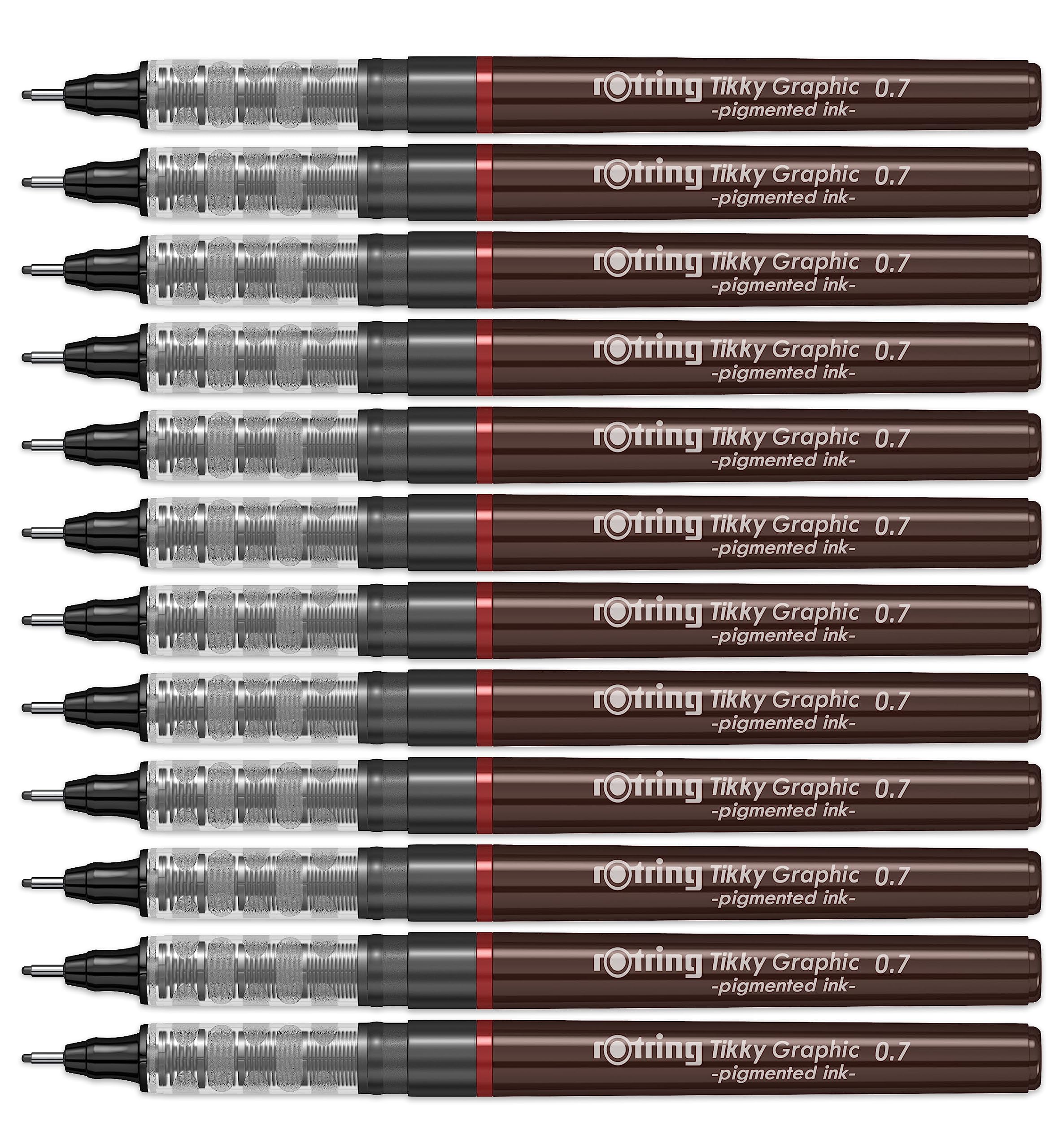 rotring-tikky-grafik-fineliner-0-7-mm-12er-box-schwarze-tinte image 1