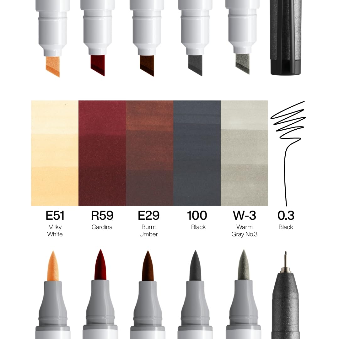 copic-ciao-marker-5-1-set-manga-5-mit-multiliner-0-3-mm image 2