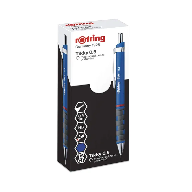 rotring-tikky-druckbleistift-0-5-mm-blau-12er-box-feinminenstift image 1