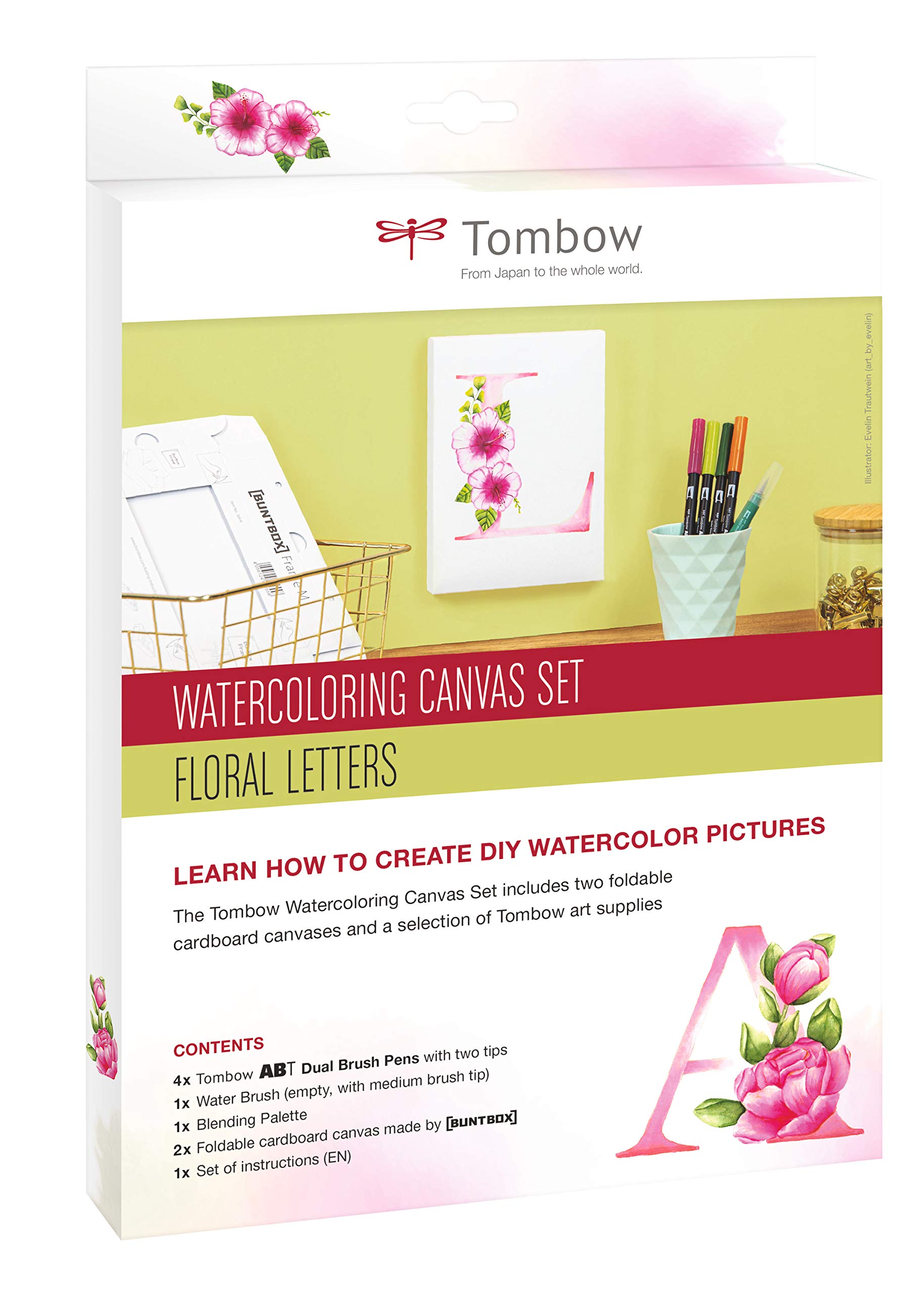 tombow-abt-dual-brush-pen-canvas-set-florale-buchstaben-watercoloring image 1