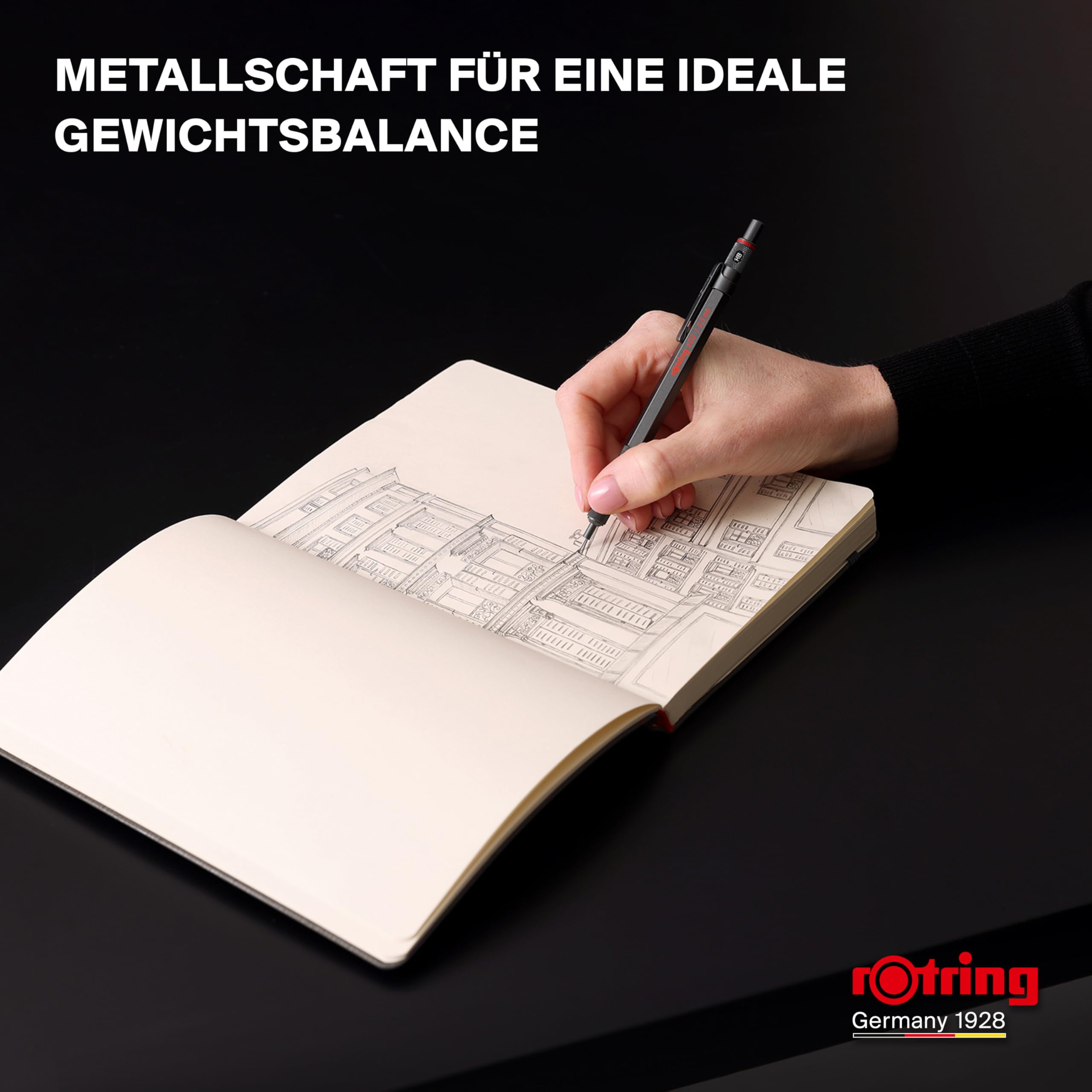 rotring-600-druckbleistift-0-5-mm-hb-vollmetall-steingrau image 4