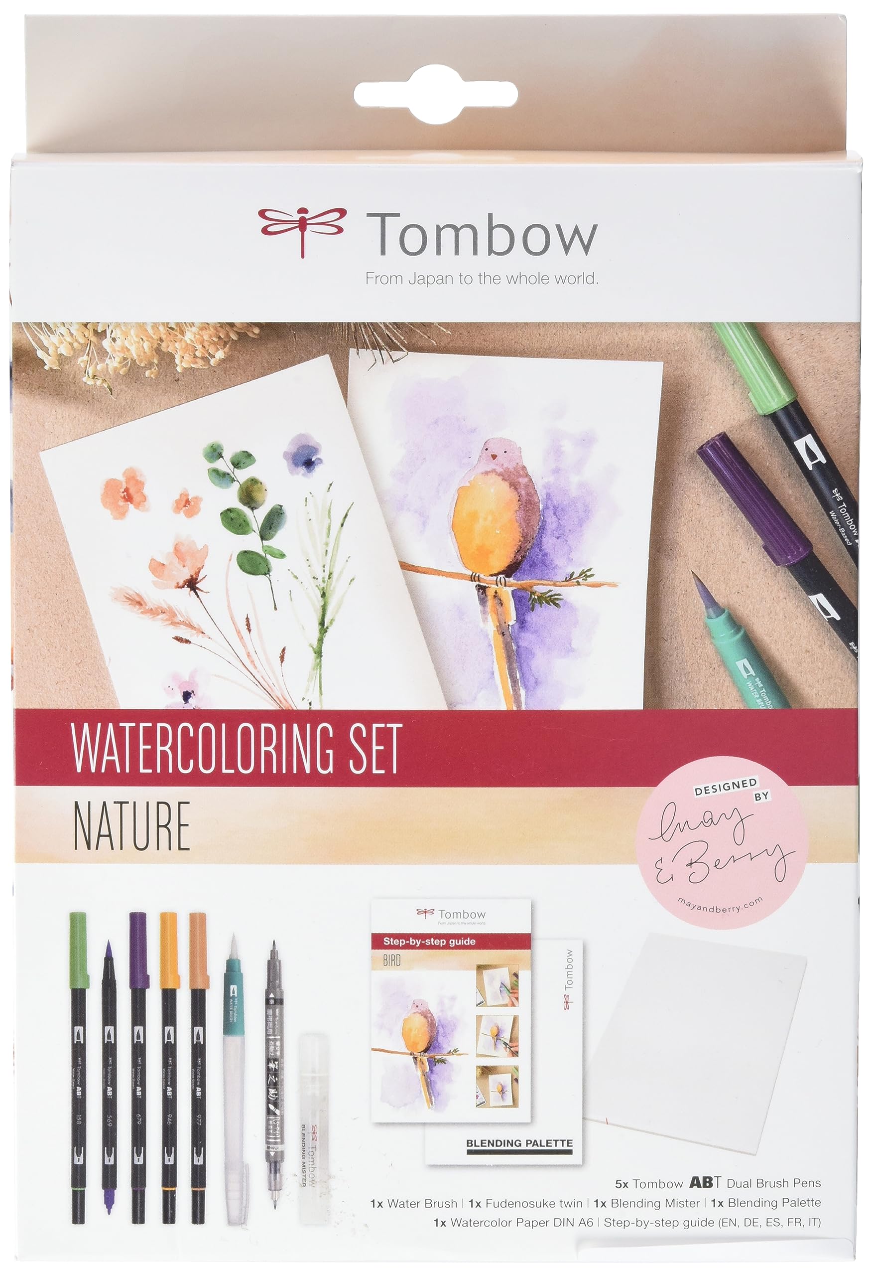 tombow-abt-dual-brush-pen-watercoloring-set-nature-von-may-berry-10-teilig-a6 image 1