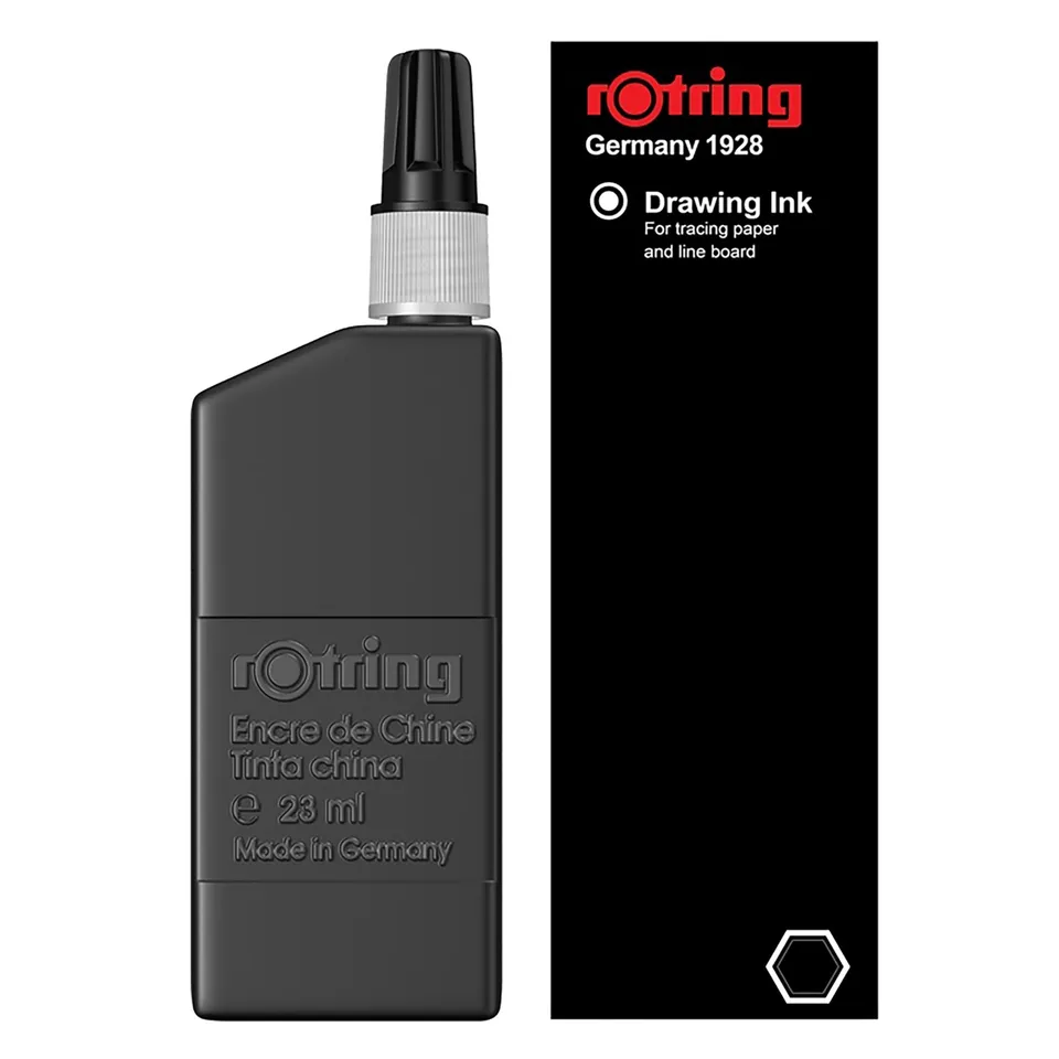 rotring-194660-isograph-fl-ssigtusche-23-ml-schwarz-pigmenttusche-in-der-flasche image 1