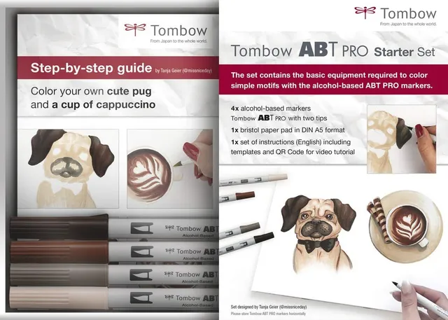 tombow-abt-pro-starter-set-4-alkoholmarker-bristol-block-a5 image 1