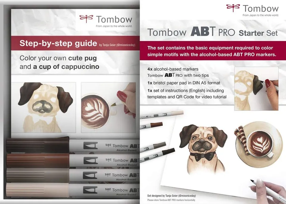 tombow-abt-pro-starter-set-4-alkoholmarker-bristol-block-a5 image 1