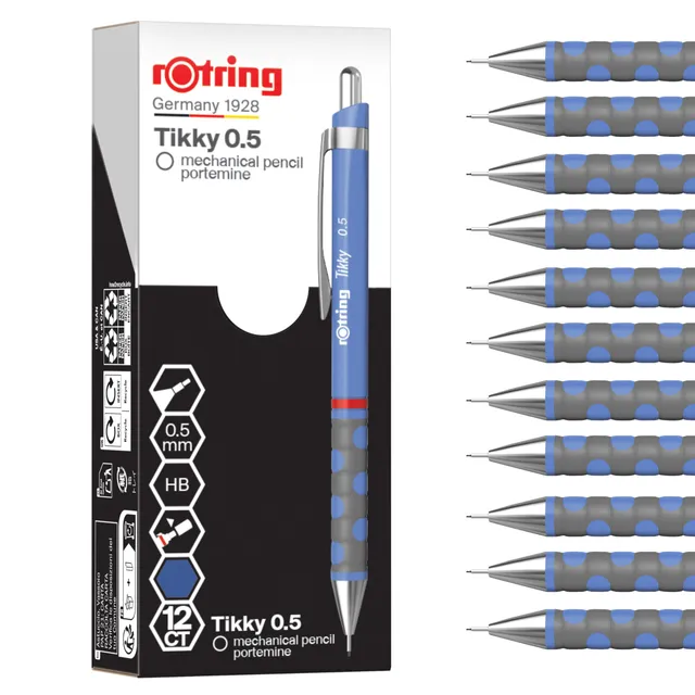 rotring-tikky-druckbleistift-hb-0-5-mm-schaft-in-iris-blau-12-st-ck image 1