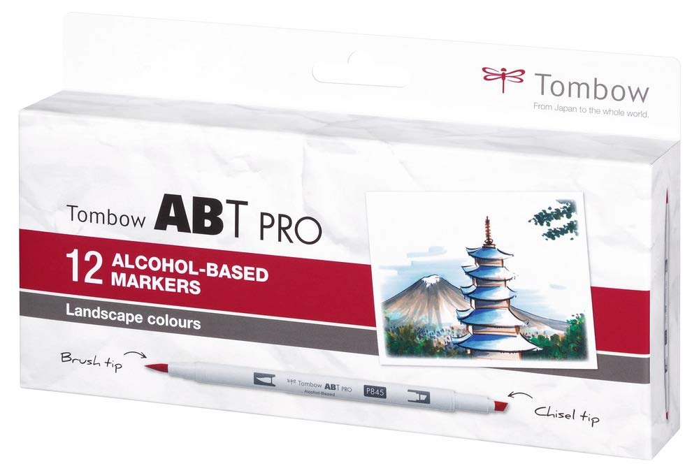 tombow-abt-pro-alkoholmarker-basic-colors-abtp-12p-1-dual-spitzen-set image 1