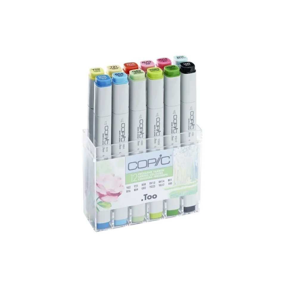 copic-classic-set-fr-hlings-farben-12er-twin-marker-acryl-display image 1