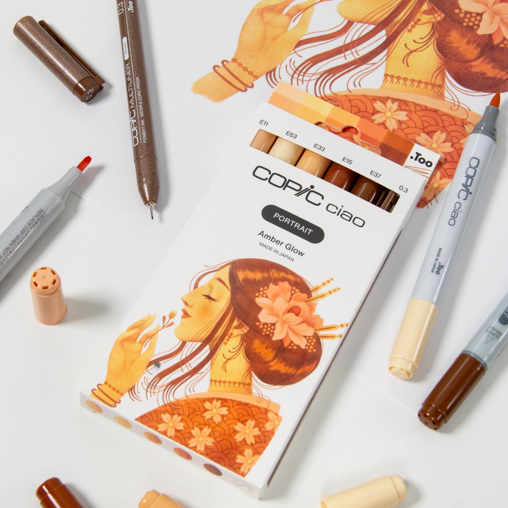 copic-ciao-portrait-set-amber-glow-marker-set-5-beige-und-sandt-ne-multiliner-0- image 5