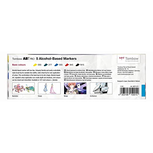 tombow-abt-pro-alkoholmarker-basic-colors-dual-spitze-5er-set image 4
