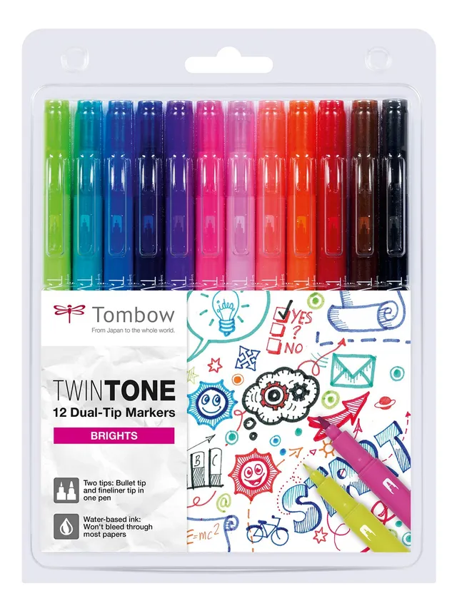 tombow-twintone-marker-set-ws-pk-12p-1-bright-12-farben-dual-tip image 1