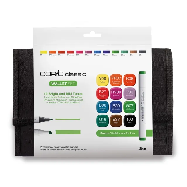 copic-classic-twin-marker-set-leuchtende-farben-12er-wallet image 1