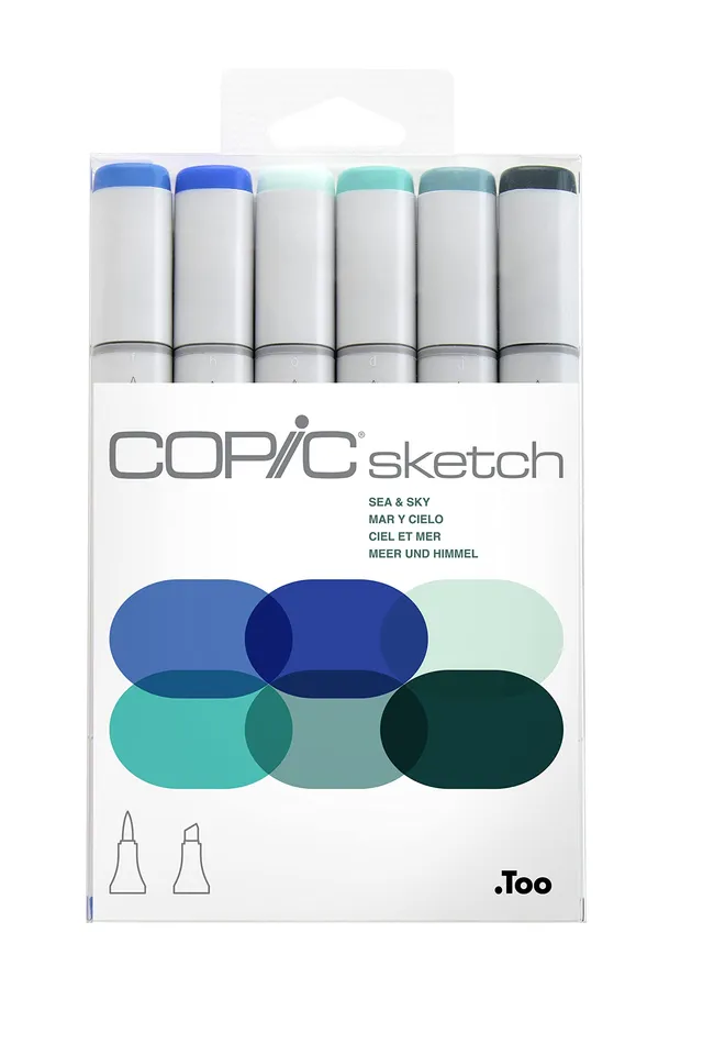 copic-sketch-set-sea-sky-6-twin-marker-mit-super-brush-medium-broad image 1