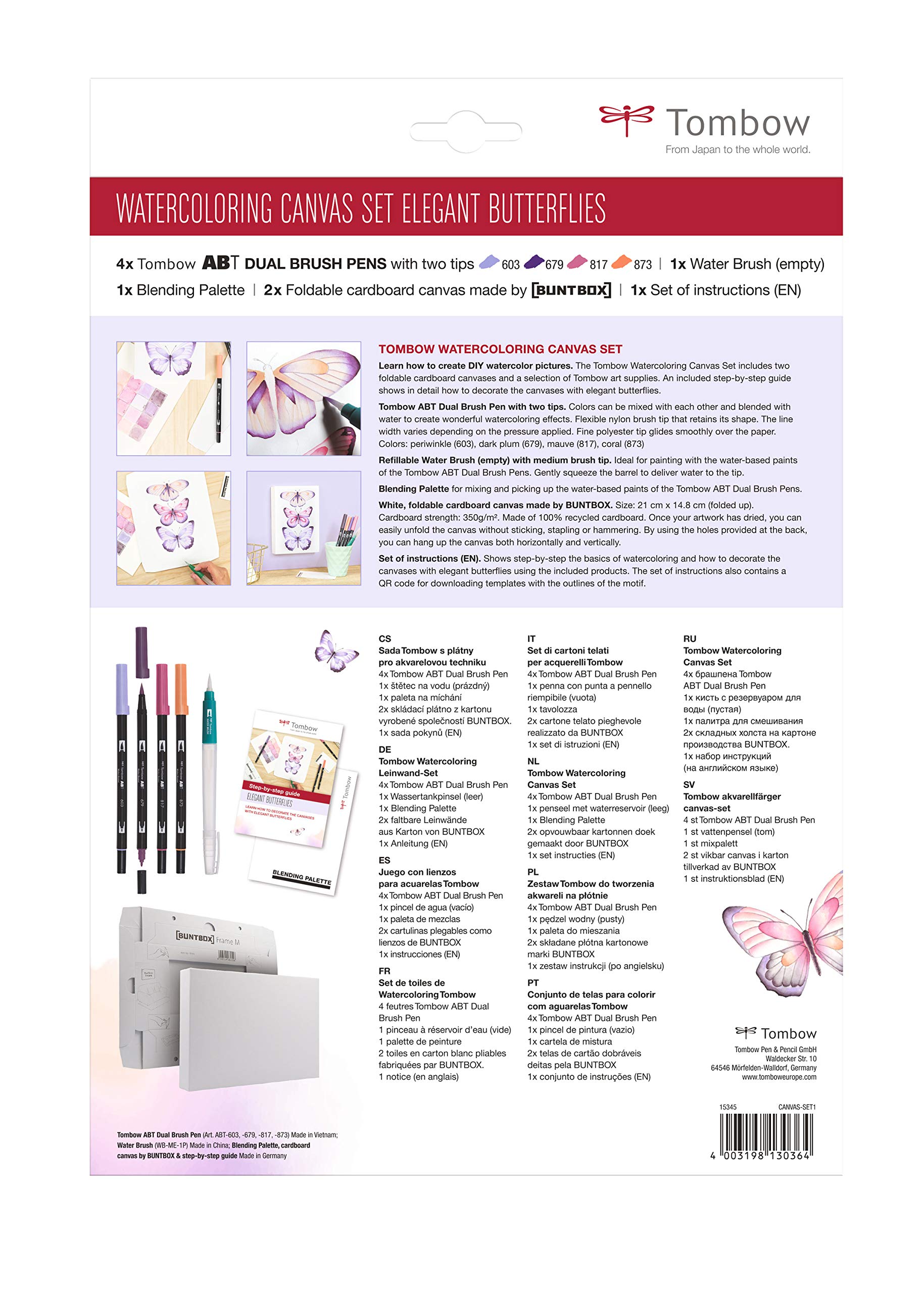 tombow-canvas-set1-watercoloring-canvas-set-elegante-schmetterlinge image 2