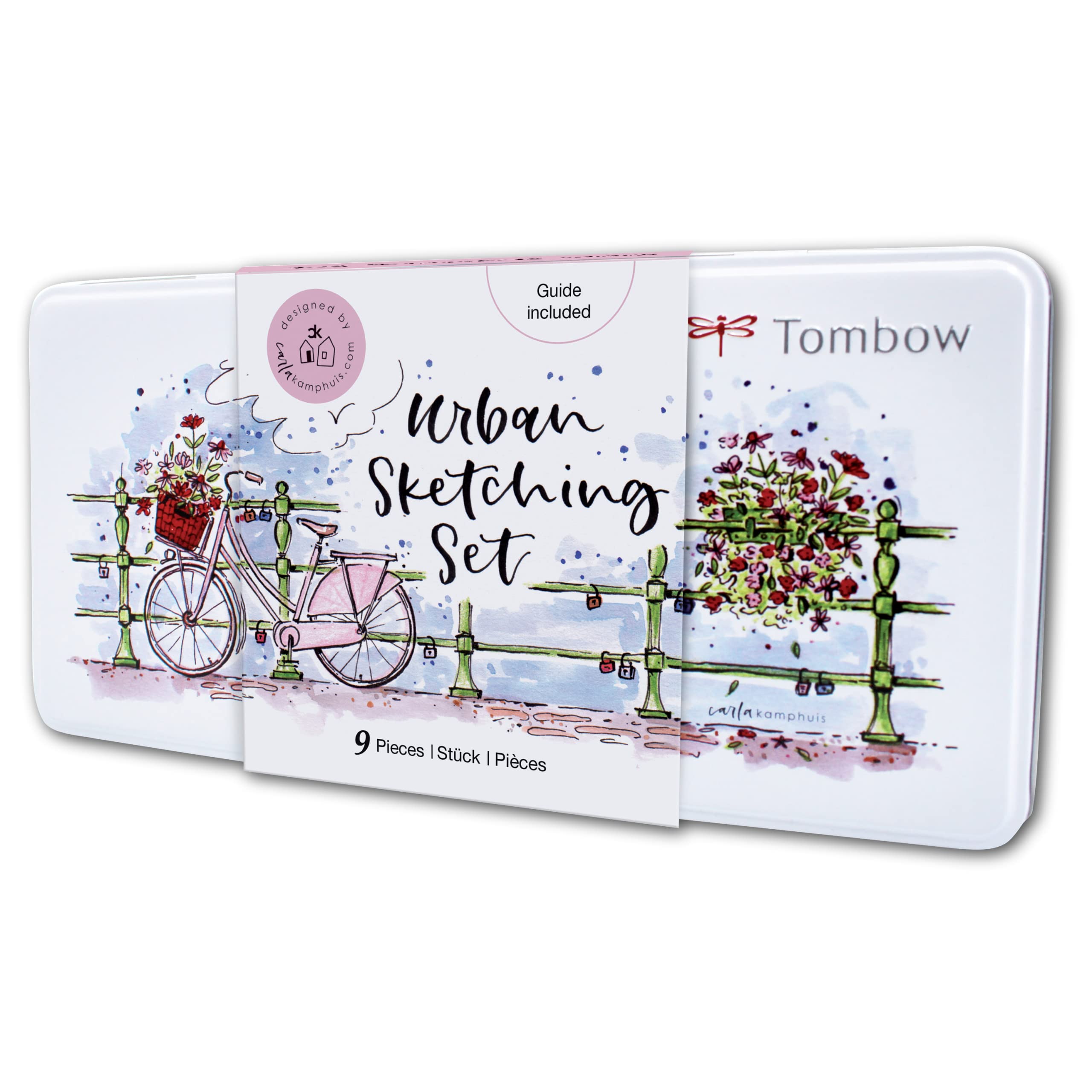 tombow-urban-sketching-set-9-teilig-in-metalldose-abt-dual-brush-pen-abt-pro-iro image 1