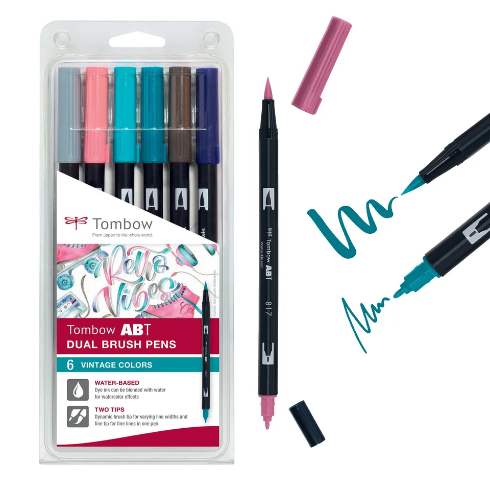 tombow-abt-dual-brush-pen-vintage-colours-6er-set image 1