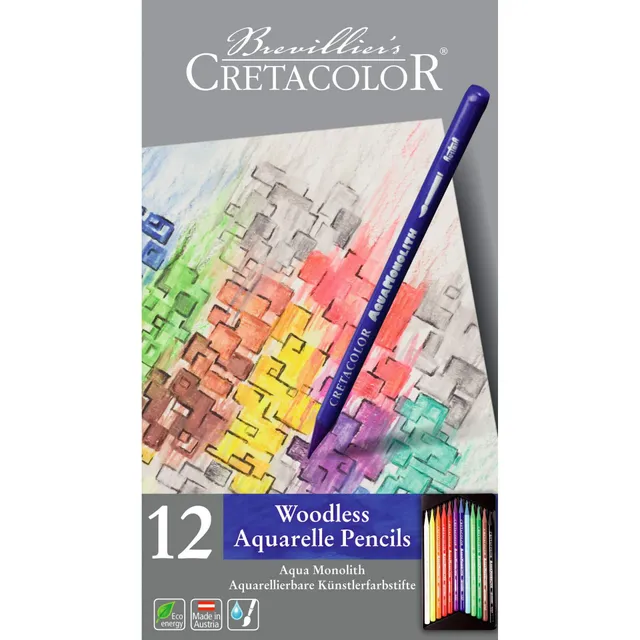 cretacolor-aqua-monolith-12er-aquarellierbare-vollminenstifte image 1