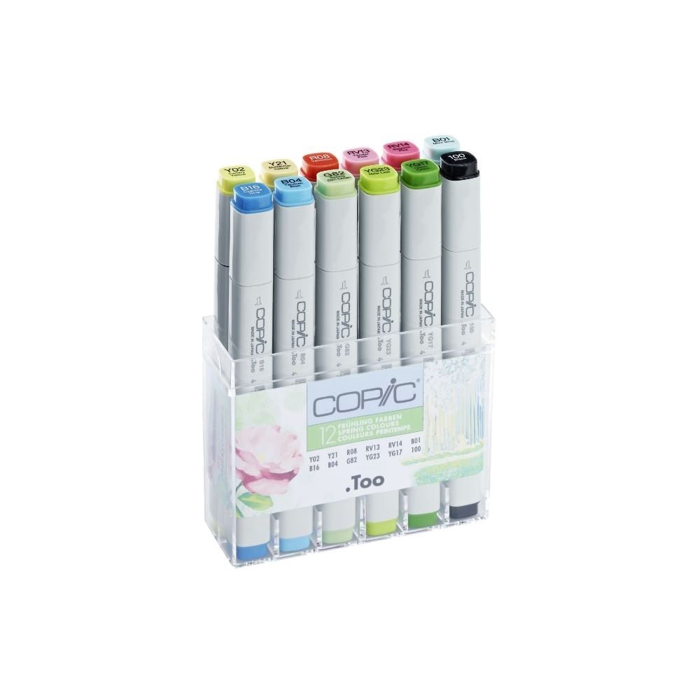 copic-classic-set-fr-hlings-farben-12er-twin-marker-acryl-display image 1