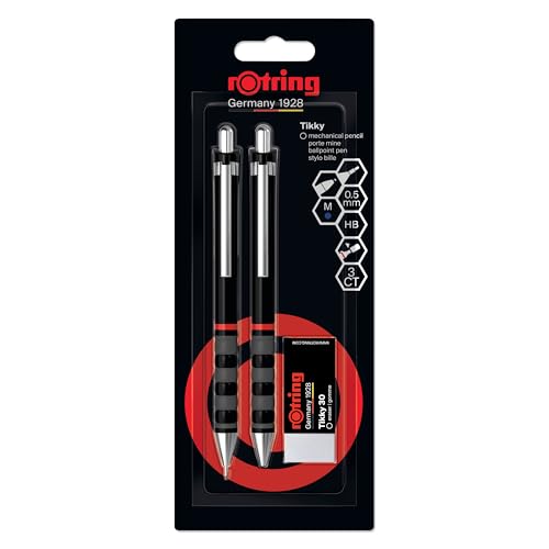 rotring-tikky-set-feinminenstift-0-5-mm-hb-kugelschreiber-radierer-schwarz image 8