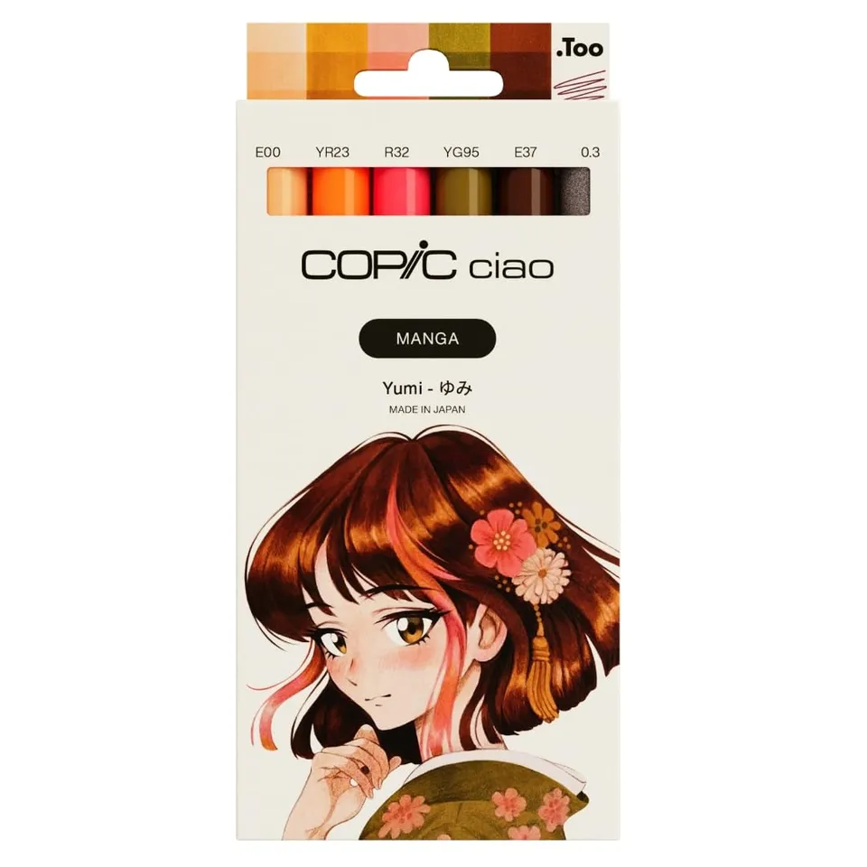 copic-ciao-manga-set-yumi-marker-set-5-rotbraun-und-gr-nt-ne-multiliner-0-3-mm-w image 1