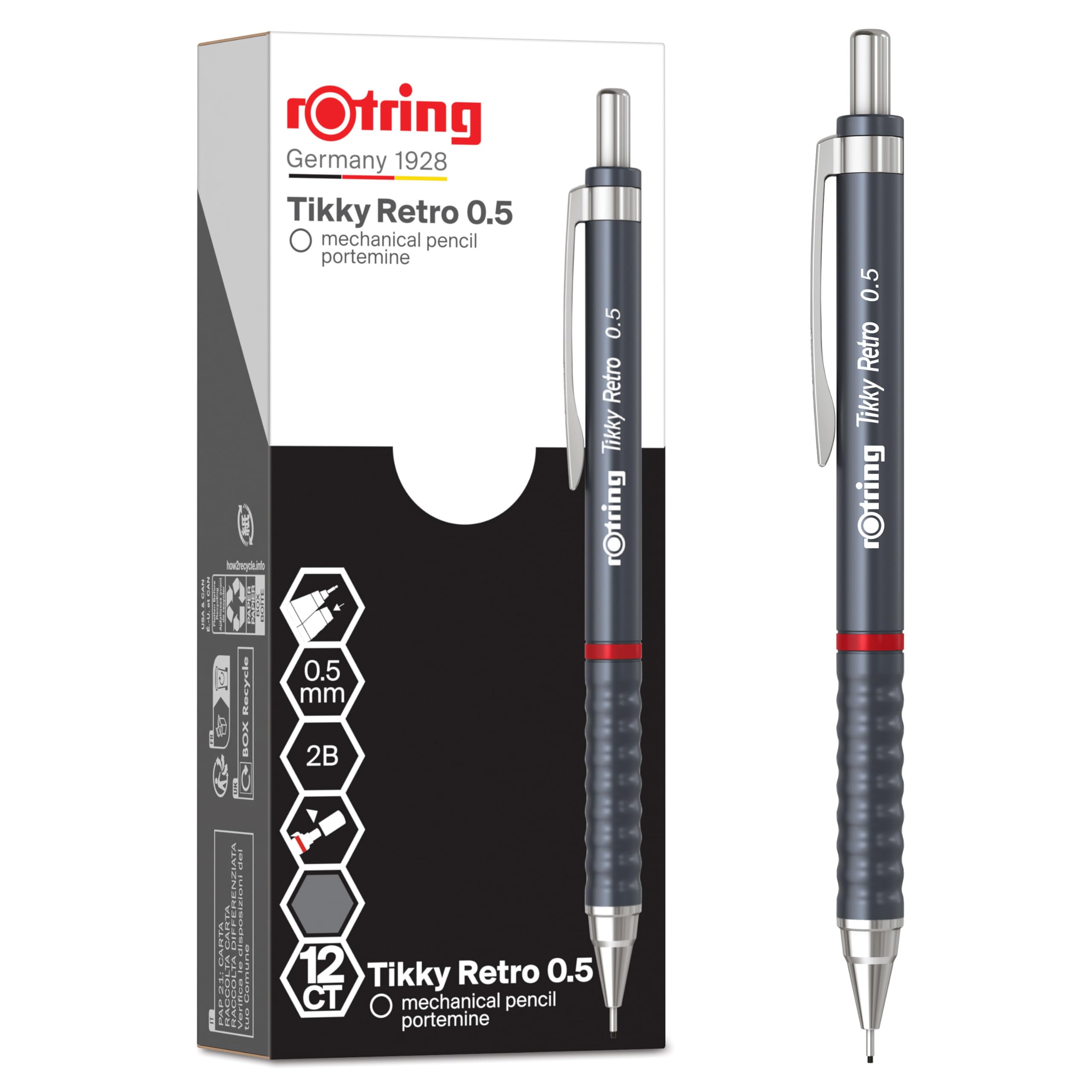 rotring-tikky-retro-druckbleistift-0-7-mm-2b-rot-12-st-ck image 6
