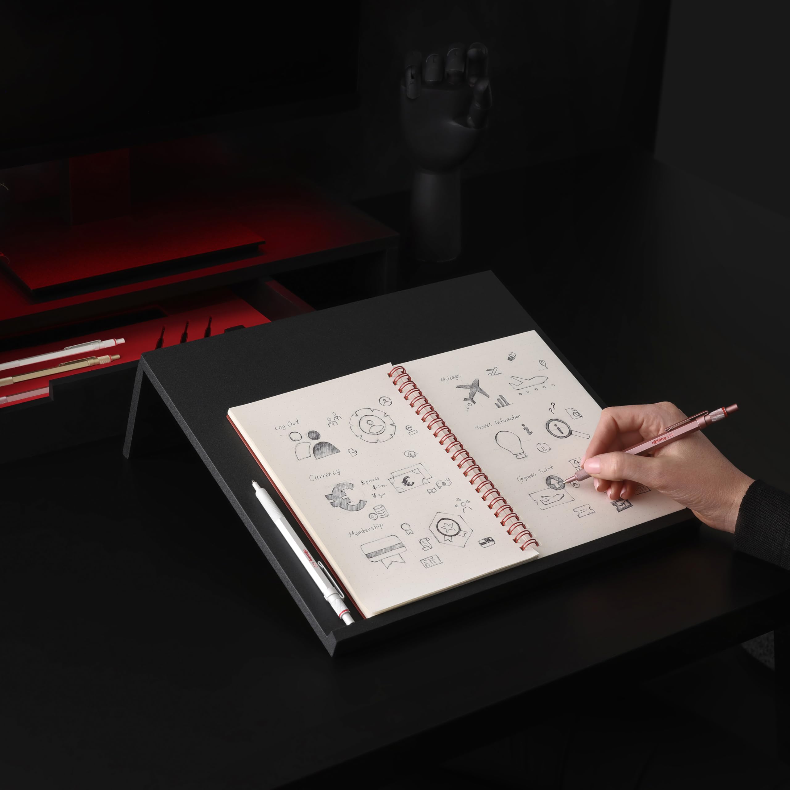 rotring-600-kugelschreiber-perlwei-mittlere-spitze-schwarze-tinte image 5