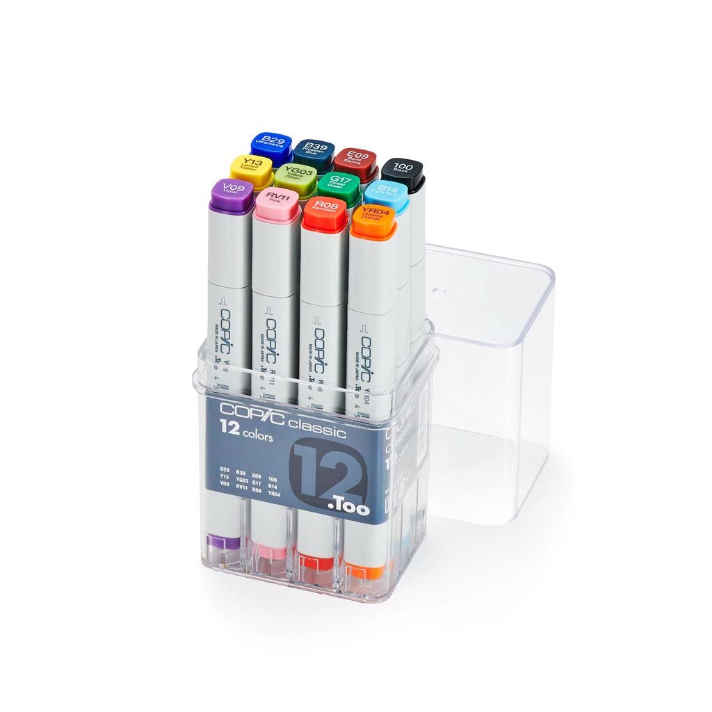 copic-classic-12-colors-twin-marker-12er-set-im-acryl-display image 1