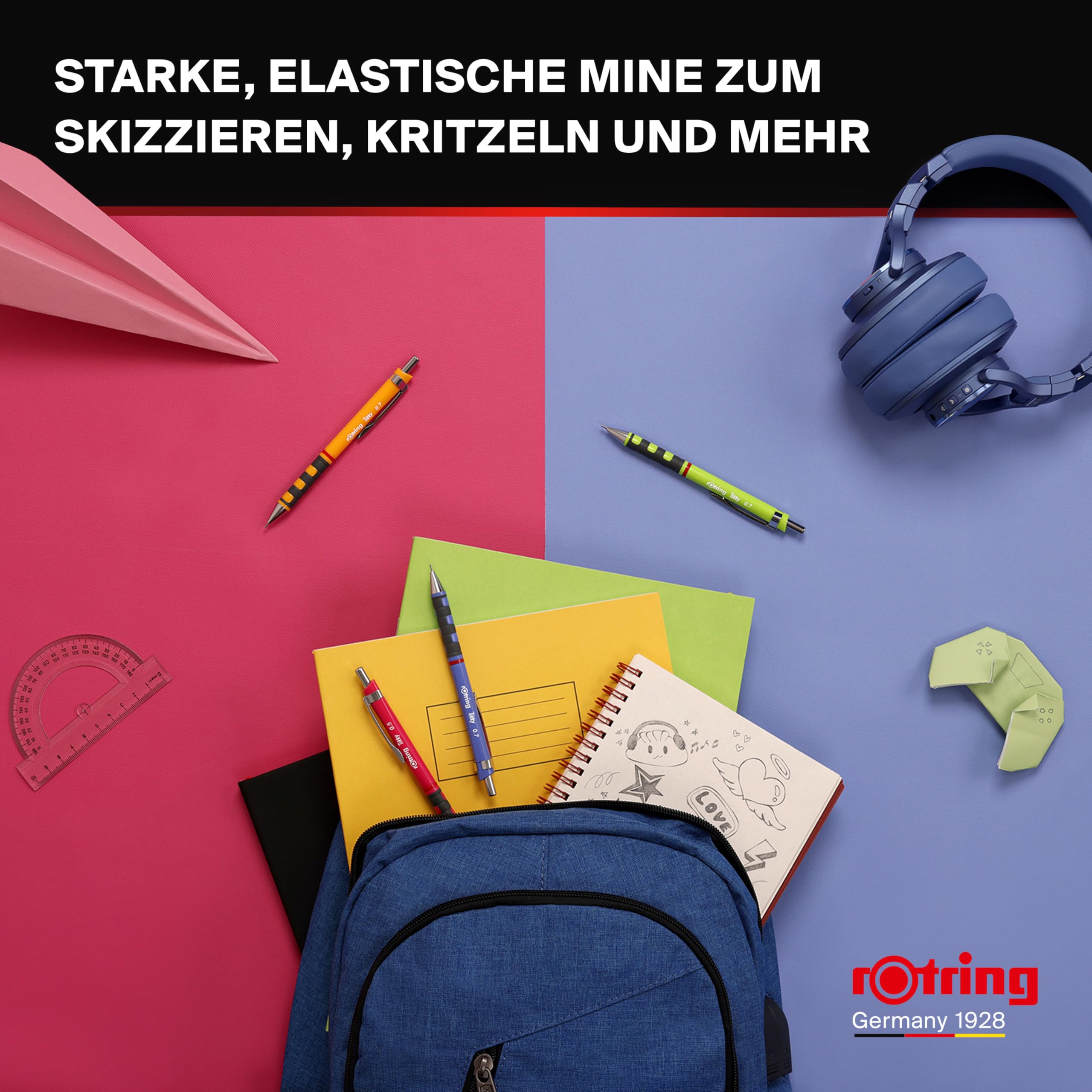 rotring-tikky-druckbleistift-hb-0-7-mm-irisblauer-dreikantschaft-12er-pack image 2