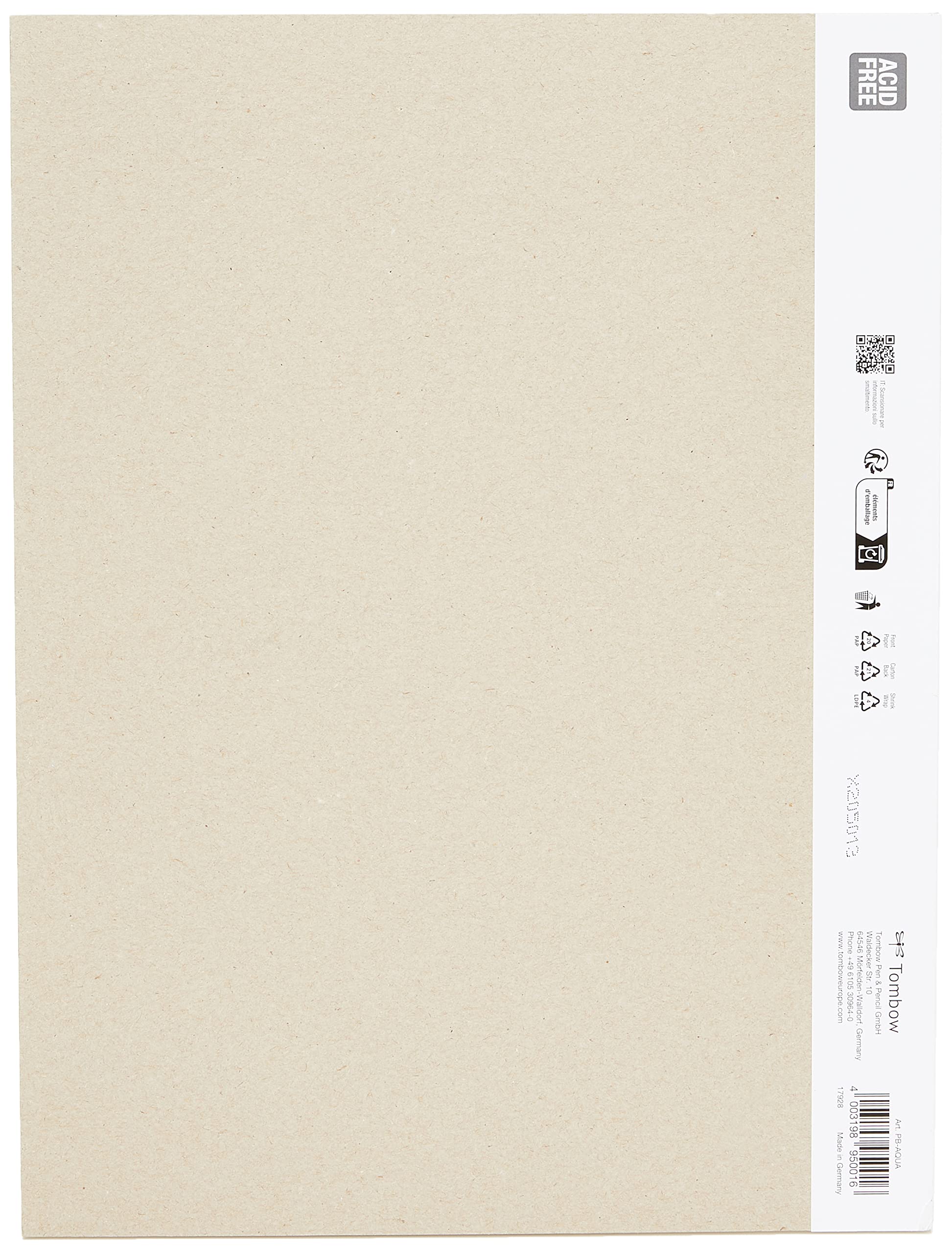 tombow-pb-aqua-aquarellblock-24-x-32-cm-300-g-m-satiniert-cremewei-15-blatt image 2