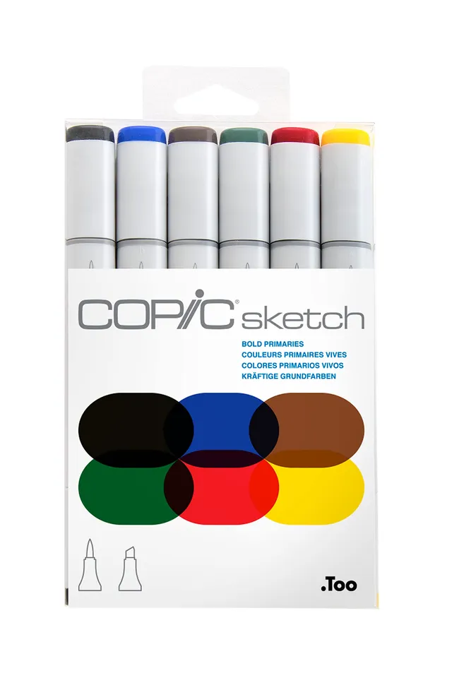 copic-sketch-set-bold-primaries-6er-twin-marker-brush-medium-broad image 1