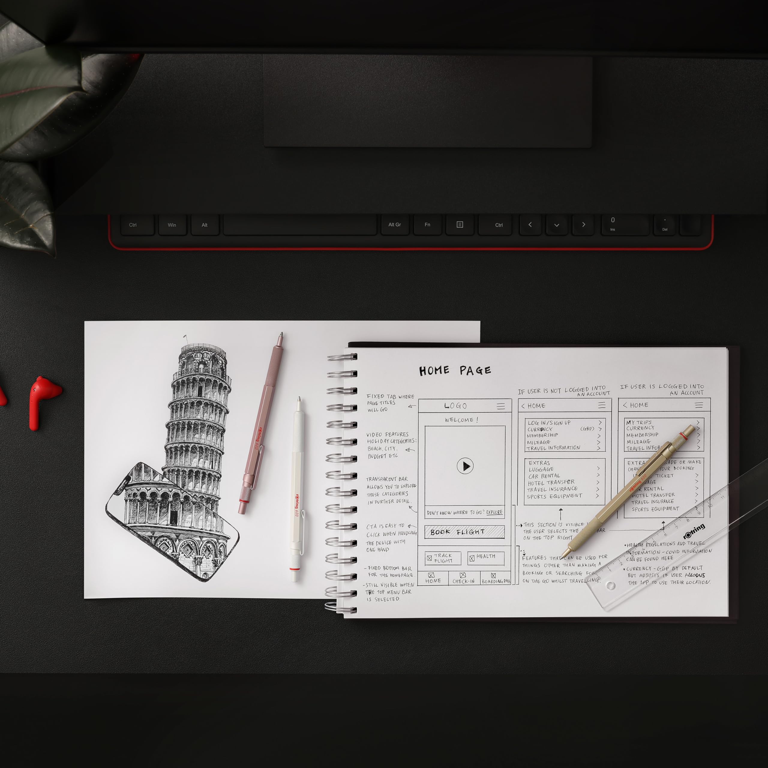 rotring-600-kugelschreiber-perlwei-mittlere-spitze-schwarze-tinte image 6