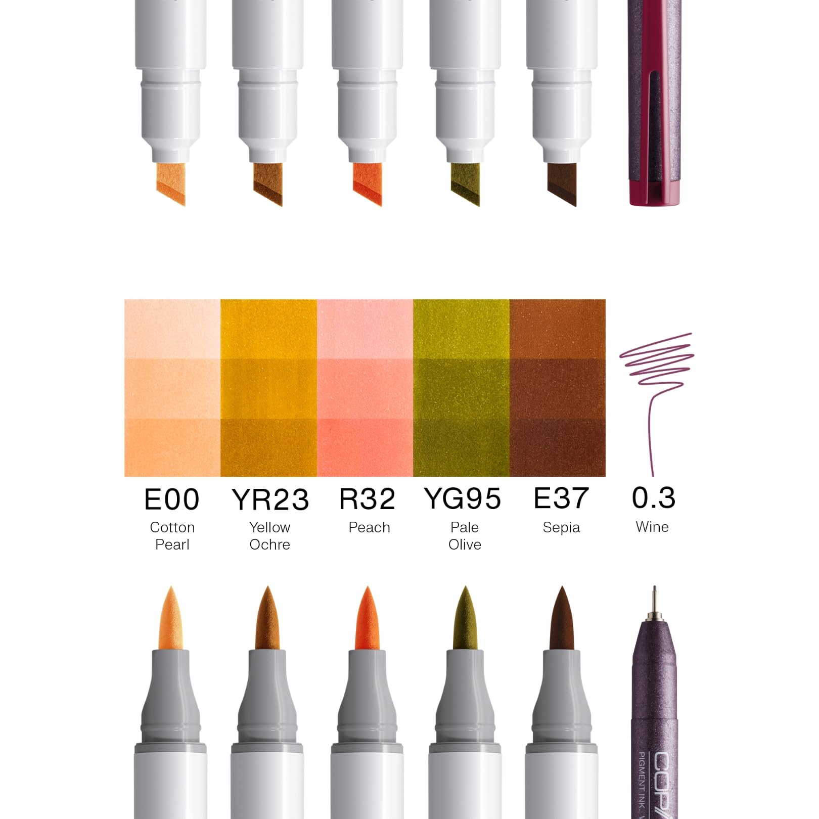 copic-ciao-manga-set-yumi-marker-set-5-rotbraun-und-gr-nt-ne-multiliner-0-3-mm-w image 2