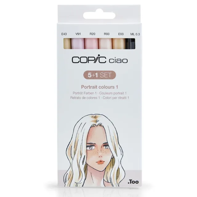 copic-ciao-5-1-set-portrait-colours-1-5-skin-tone-twin-marker-multiliner-0-3-mm image 1