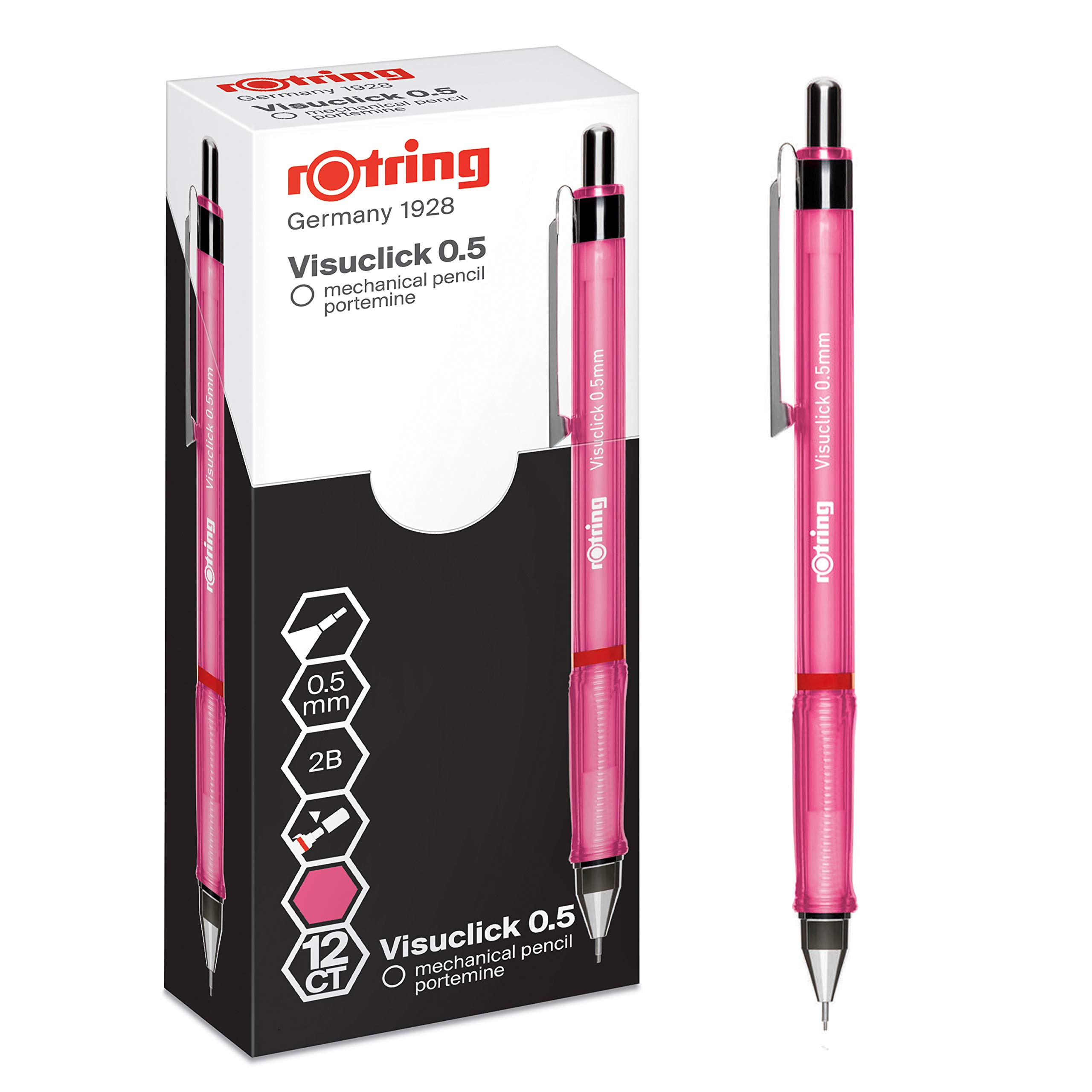 rotring-visuclick-druckbleistift-0-5-mm-pink-2b-12-st-ck image 1