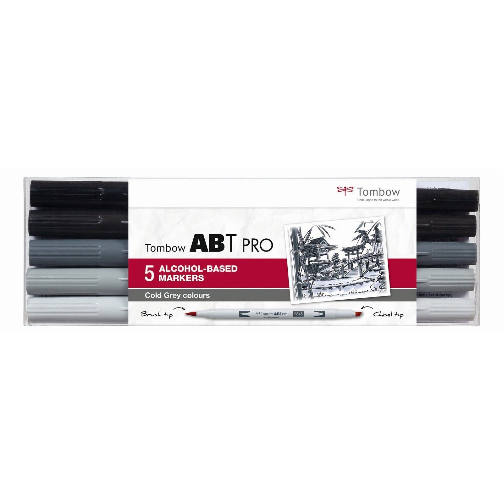 tombow-abt-pro-alkoholmarker-cold-gray-pinselspitze-und-keilspitze image 1