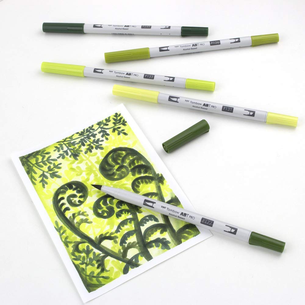 tombow-abt-pro-alkoholmarker-green-colors-5er-pack image 2