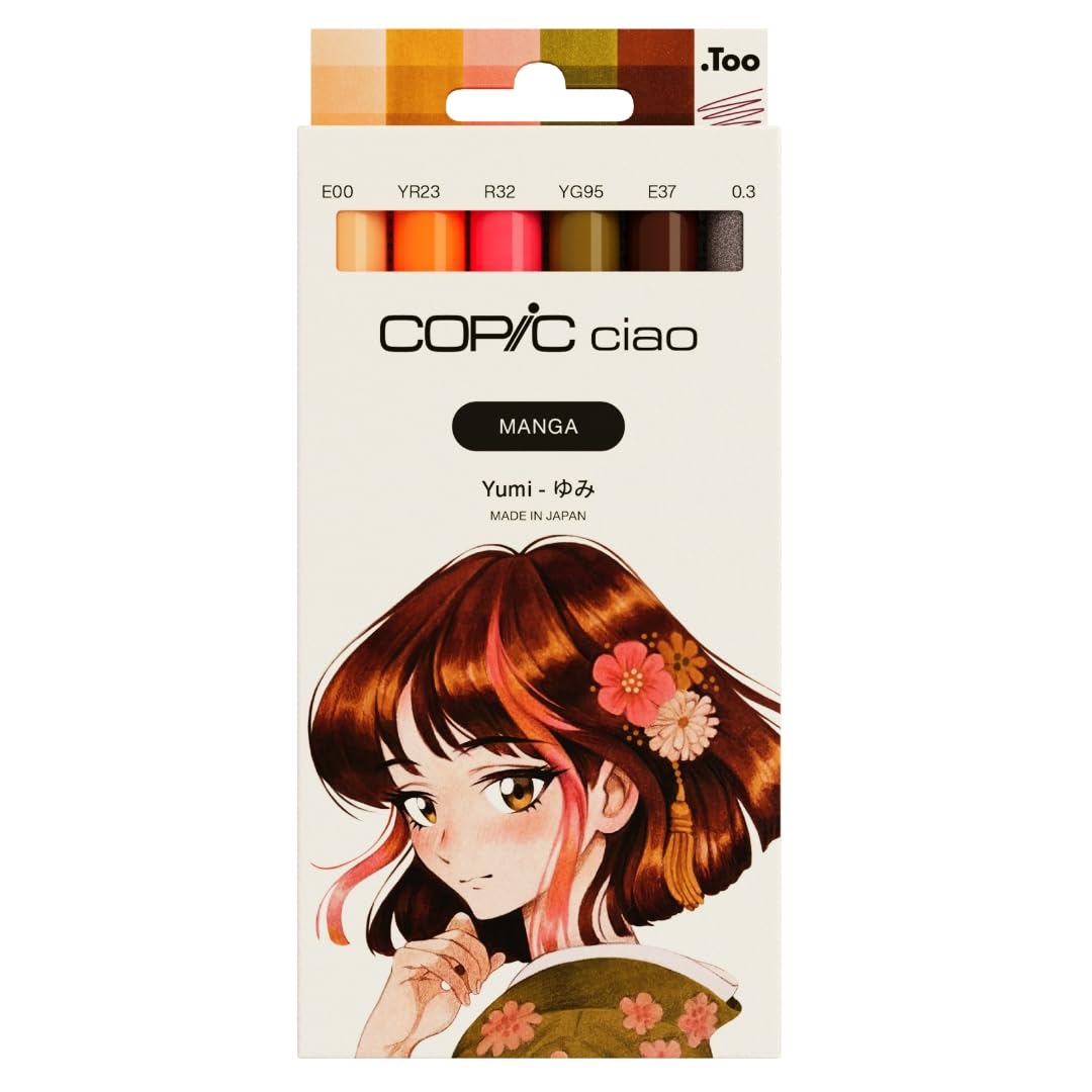 copic-ciao-manga-set-yumi-marker-set-5-rotbraun-und-gr-nt-ne-multiliner-0-3-mm-w image 1