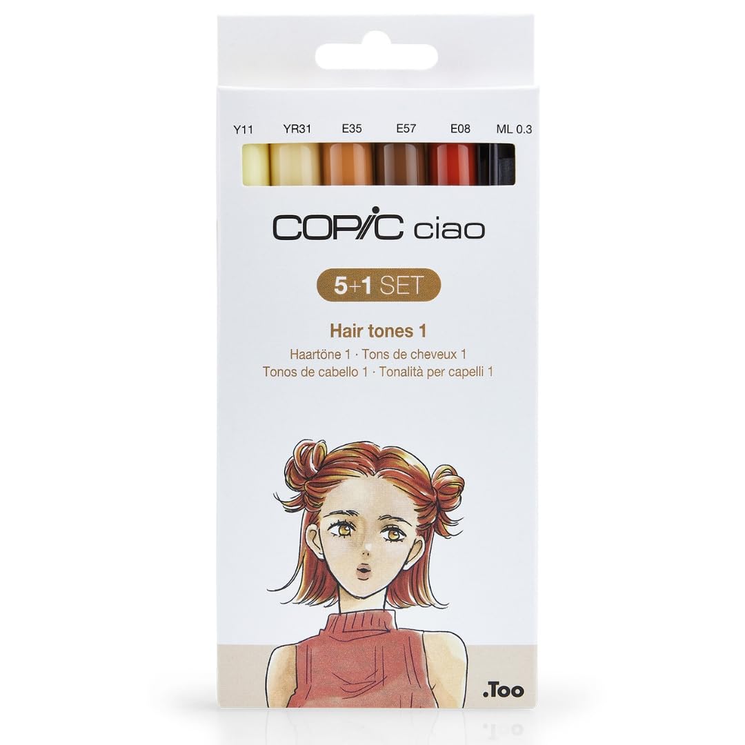 copic-ciao-5-1-set-hair-tones-1-twin-marker-mit-brush-und-keilspitze-inkl-multil image 1