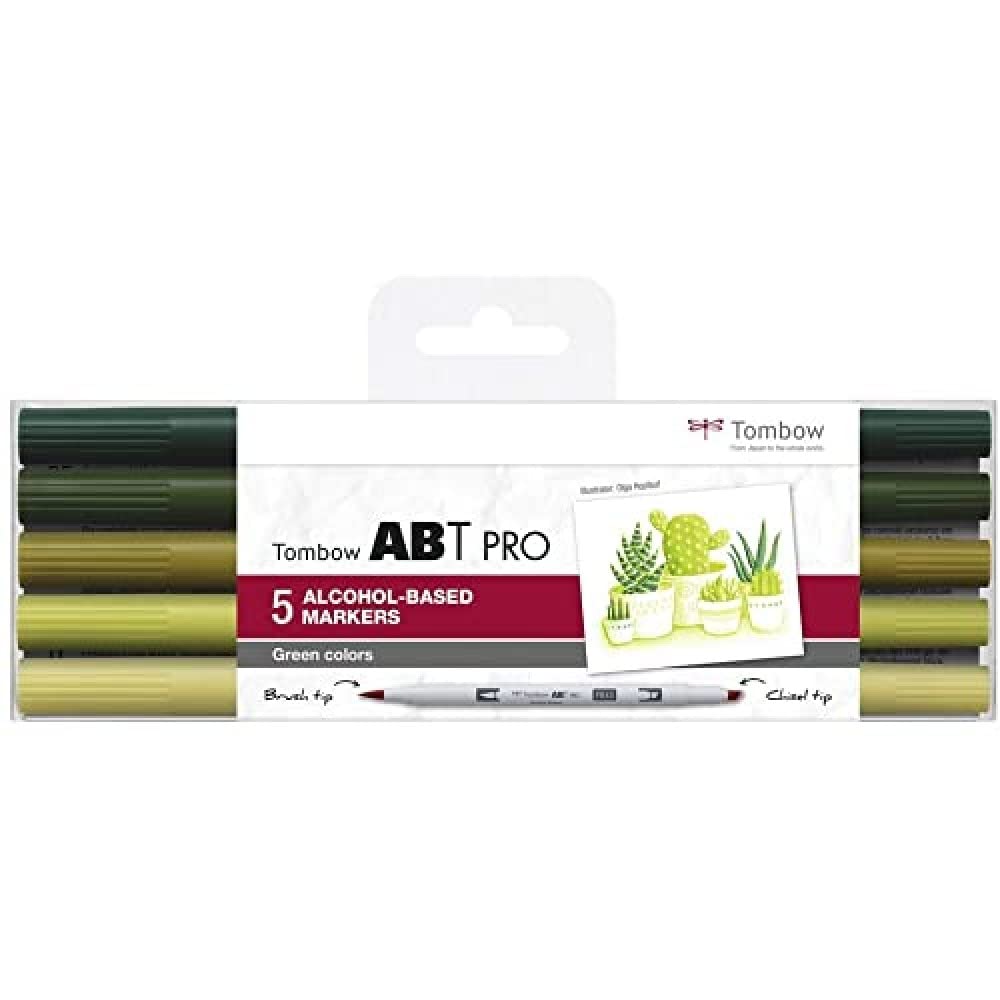 tombow-abt-pro-alkoholmarker-green-colors-5er-pack image 1