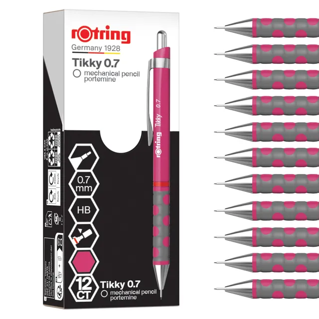 rotring-tikky-druckbleistift-hb-0-7-mm-magenta-12-st-ck image 1