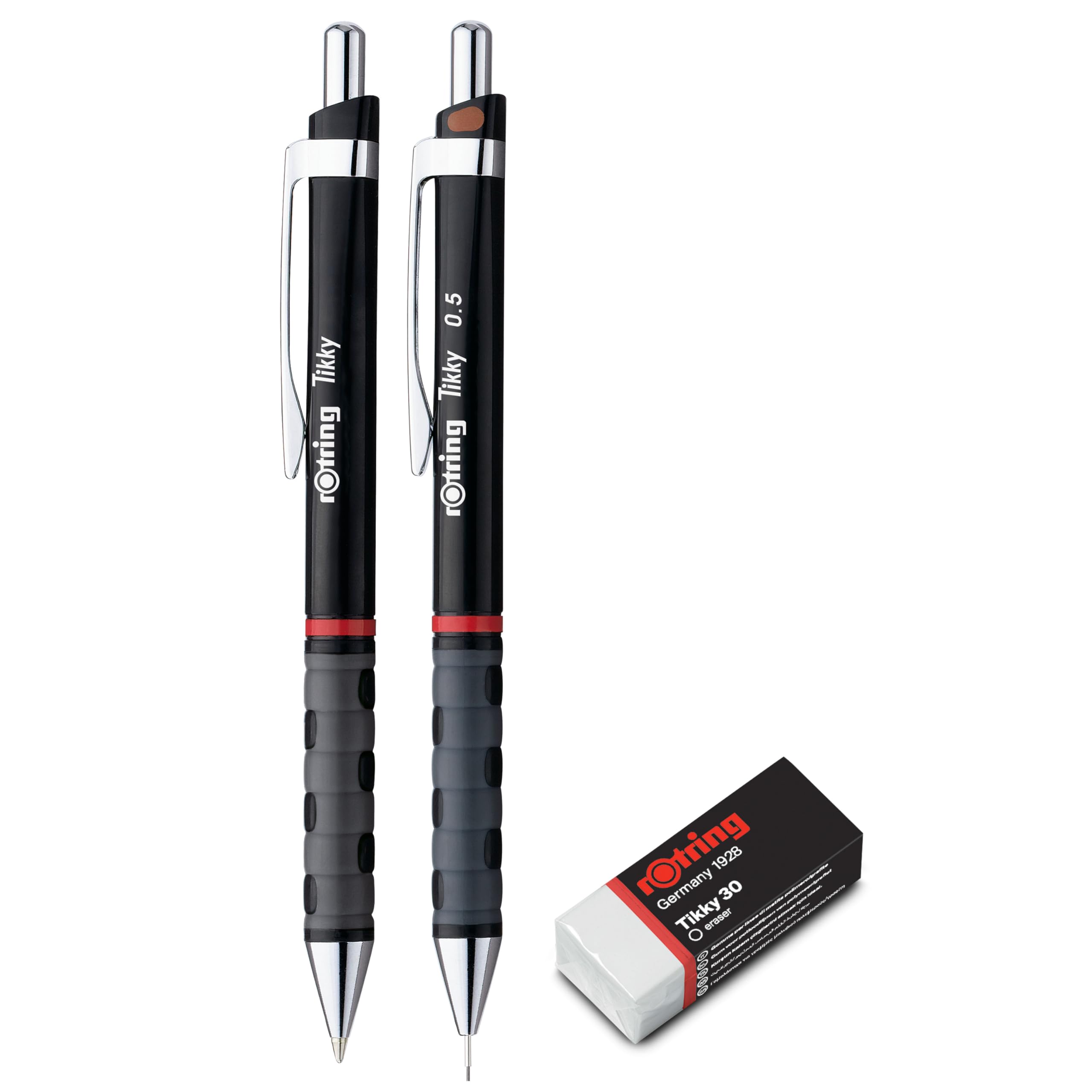 rotring-tikky-set-feinminenstift-0-5-mm-hb-kugelschreiber-radierer-schwarz image 2