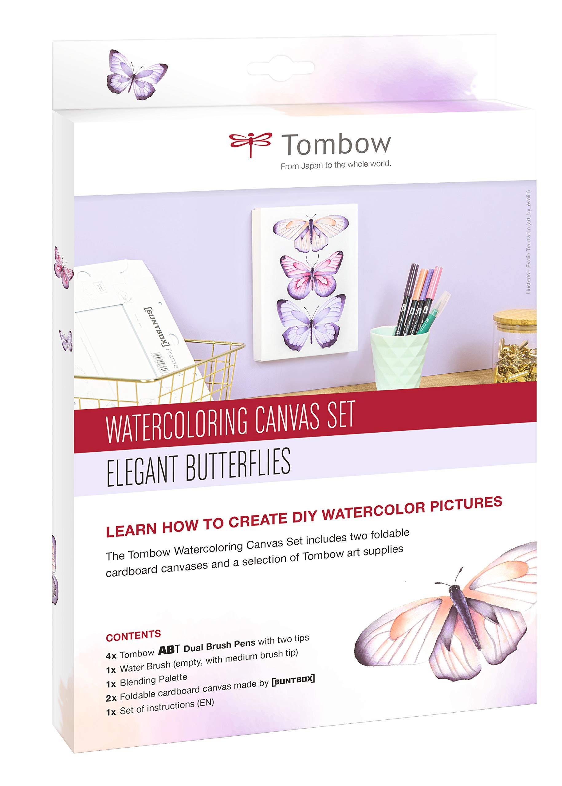 tombow-canvas-set1-watercoloring-canvas-set-elegante-schmetterlinge image 1